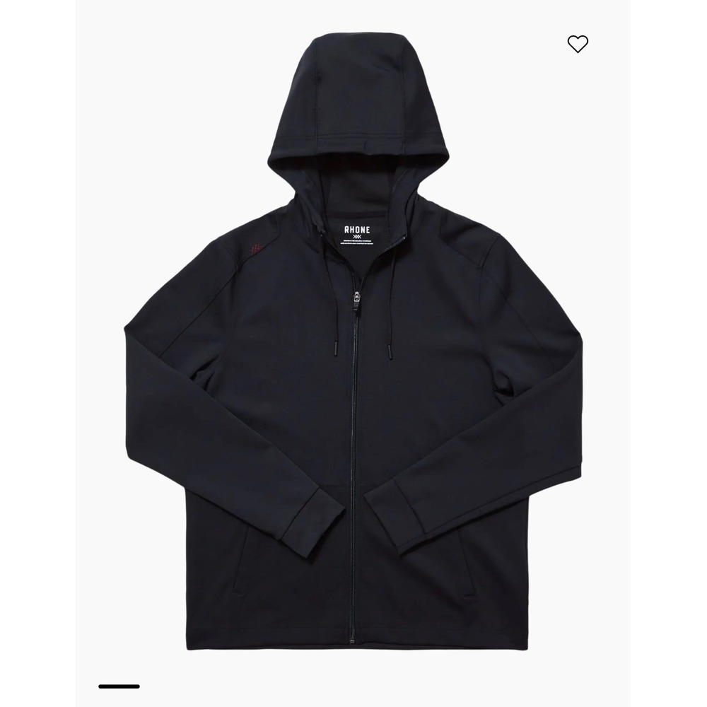 Rhone Spar Full Zip Hoodie Mens Small Black Performance Stretch 100535